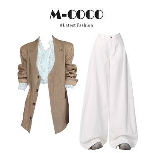 套装 实价有货法式 上衣女宽松阔腿休闲裤 外套花边衬衫 老钱风西装