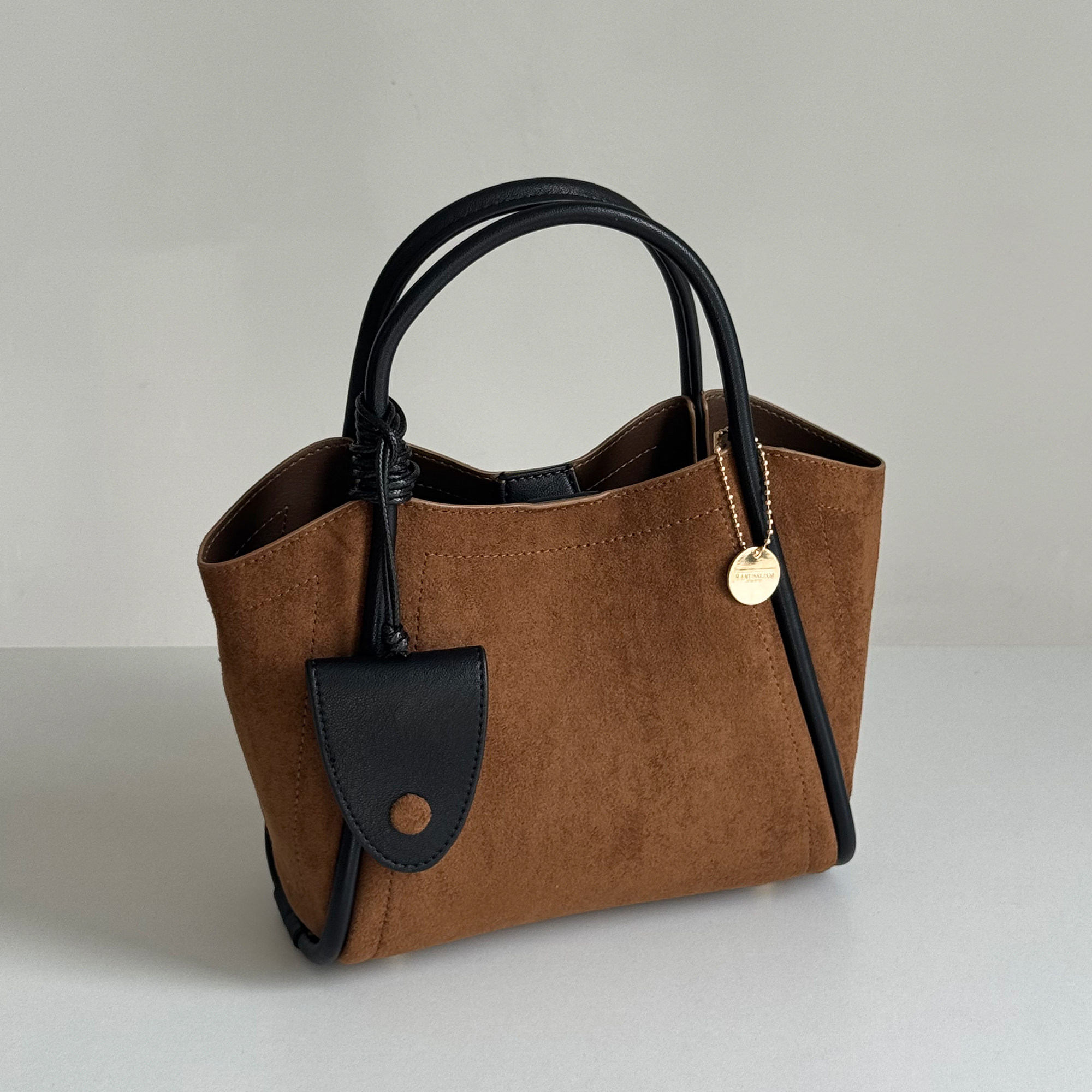 RANU复古麂皮绒面菜篮子水桶包秋冬时尚百搭通勤单肩女包手提包,箱包皮具/热销女包/男包,水桶包,淘宝优惠券,粉丝福利购,淘宝优惠卷