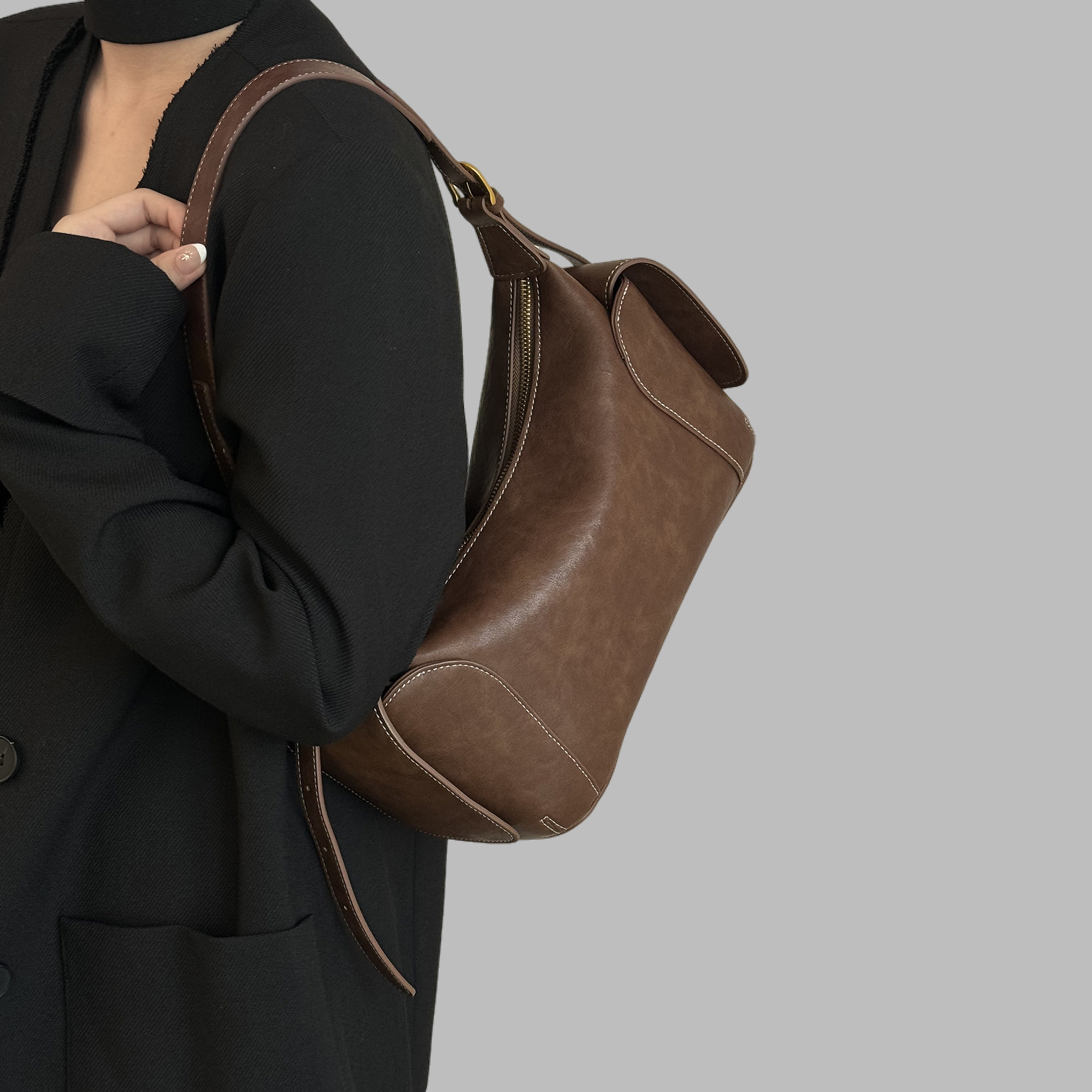 RANU原创皮格叙事复古腋下包