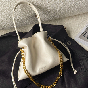 RANU原创灵感之语抽绳福袋云朵包2025新款复古链条腋下单肩手提包