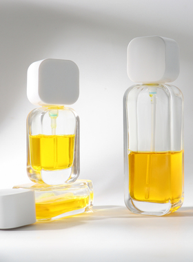 HOPECK按压乳液泵扁圆型透明玻璃瓶18牙30-100ml膏霜面霜乳液瓶