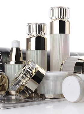 HOPECK护肤香槟白真空纯露水亚克力分装空乳液精华粉底膏霜眼霜瓶