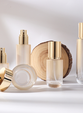 HOPECK渐变金护肤套系玻璃瓶50g膏霜瓶40-120ml水乳精华粉底液瓶