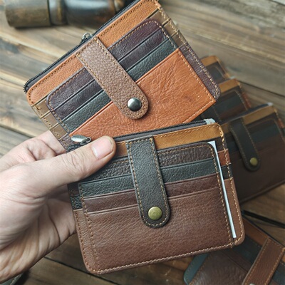 外贸库存女士真皮卡包男士头层牛皮证件包驾驶证皮套尾货油蜡皮