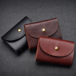 头层牛皮女士卡片包搭扣钱包男士真皮大容量12卡位风琴卡包收纳包