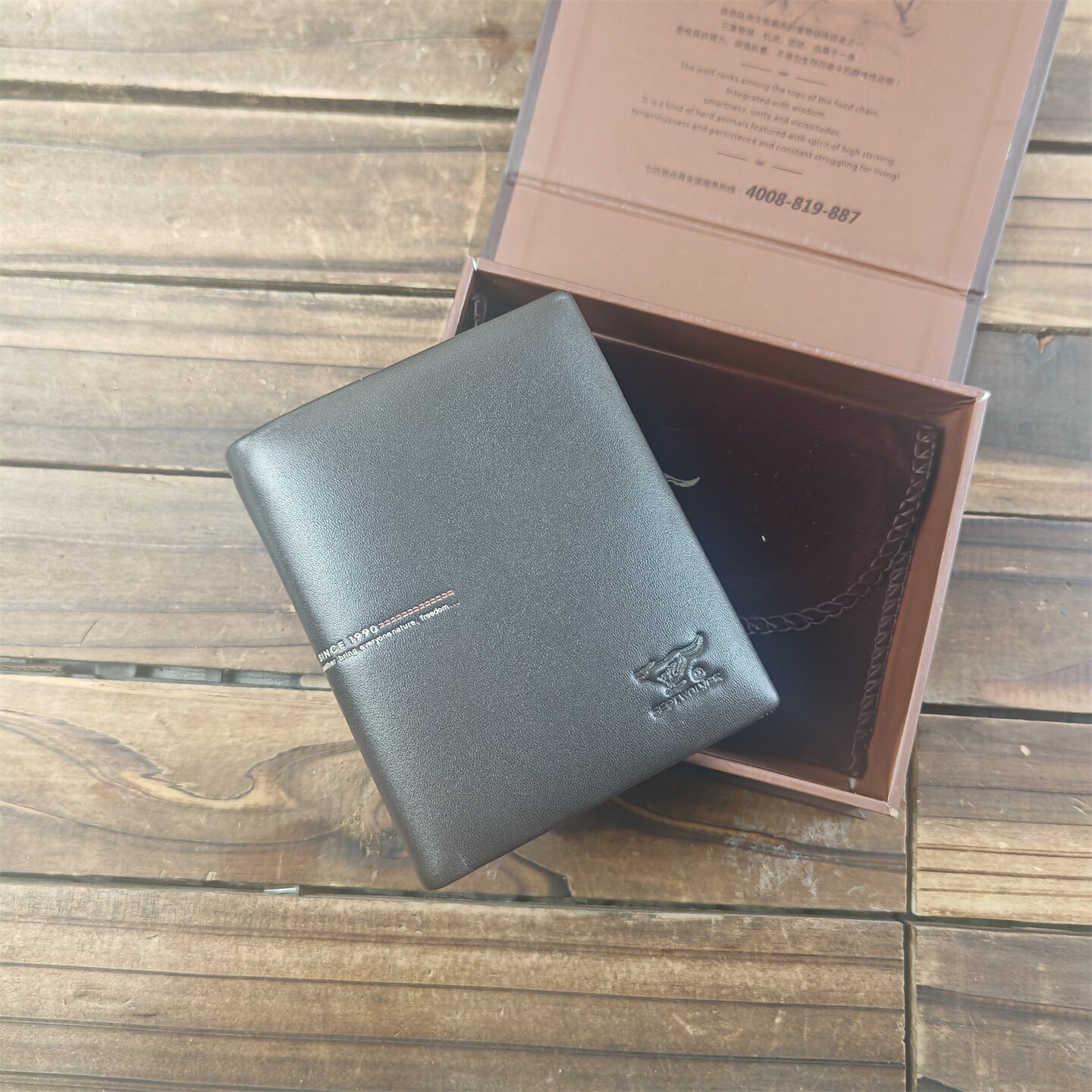 品牌专柜库存男士真皮短款钱包外贸原单头层牛皮横款钱夹票夹清仓