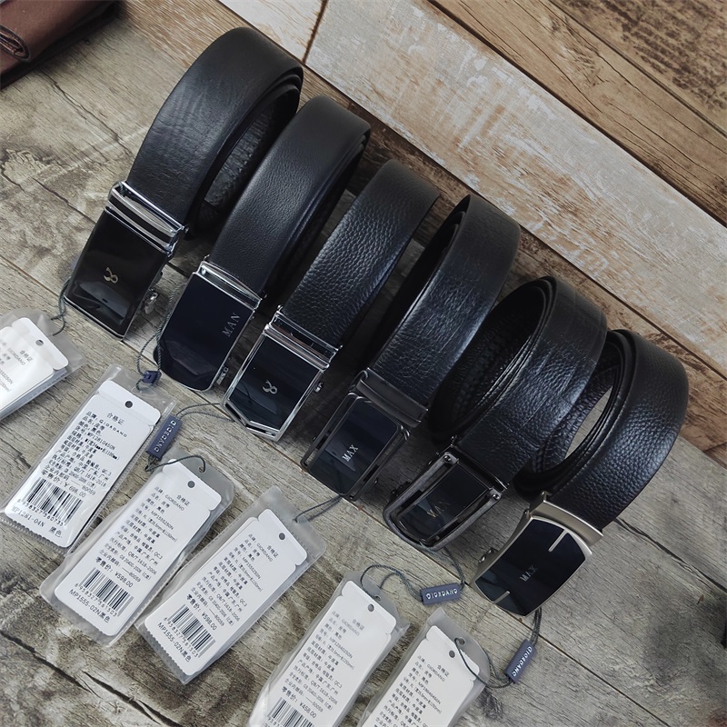 自动扣腰带头层牛皮合金百搭真皮