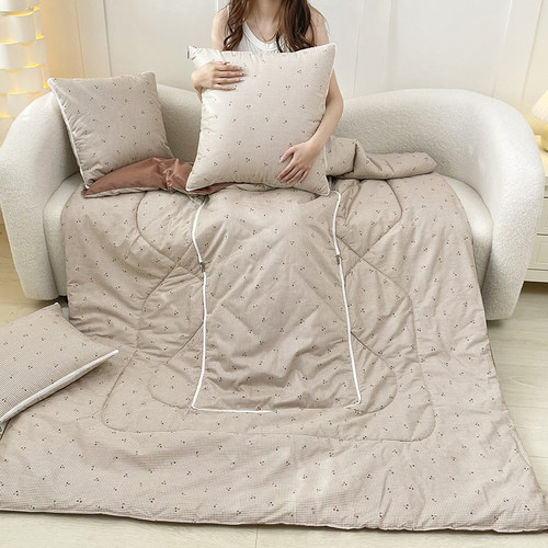 全棉抱枕被子两用二合一车载