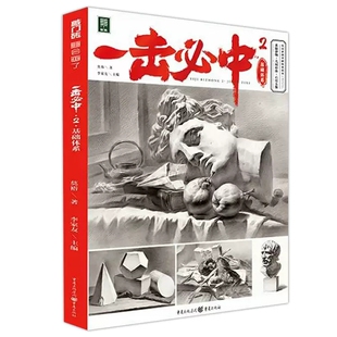 一击必中2基础体系 素描画册基础形体石膏几何体结构单体组合素描静物临摹范本石膏人物头像步骤解析照片对画美术绘画教材书籍
