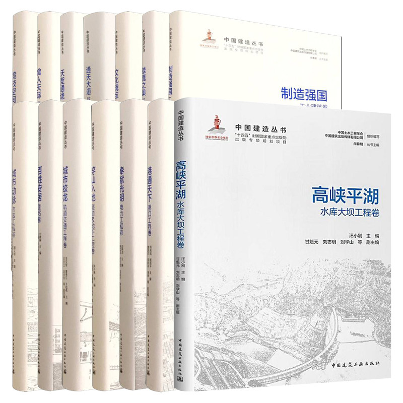 中国建造丛书全14册 百姓安居城市动脉蛟龙穿山入地奉献光明港通天下高峡平湖竞技空间耸入天际天堑通途文化瑰宝雄鹰之巢制造强国