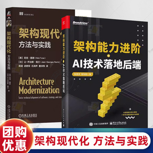 架构能力进阶+AI技术落地后端 张伟洋+架构现代化 方法与实践 企业架构 领域驱动设计 数据网格 现代化架构 系统架构技术实现书籍