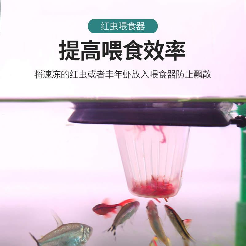 鱼缸杯喂食器活血线虫杯漏斗丰年虾喂食冻红虫溶解投食圈喂鱼神器