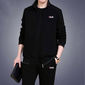 裴乐旗舰店爸爸运动服纯棉男士加绒秋冬季中老年装休闲套装外套