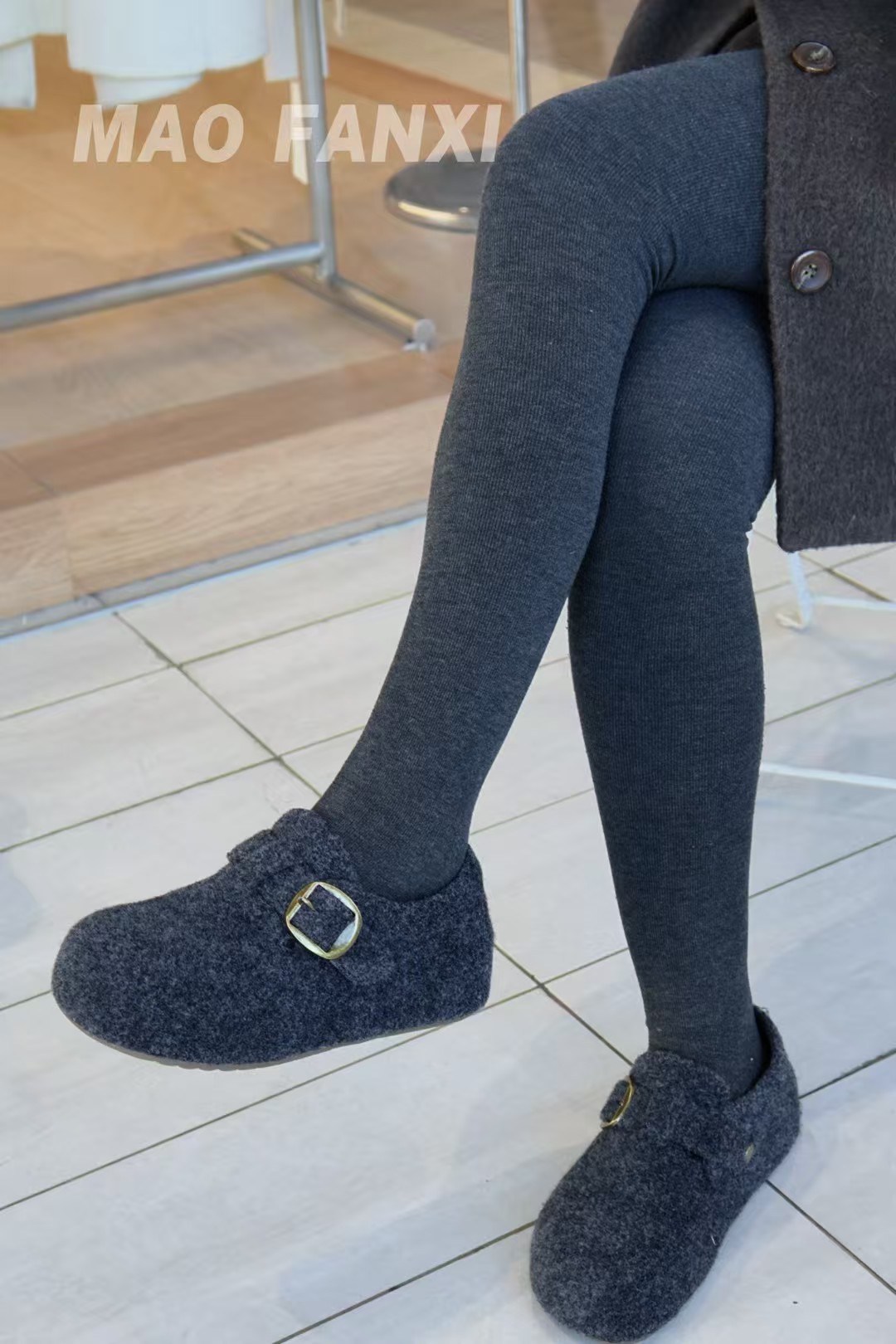 MFX 80-057欧货毛昵女鞋2025冬加棉韩系勃肯鞋