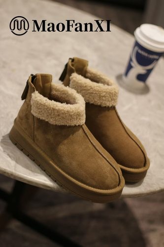 MFX 29-2936欧货牛皮女鞋2025冬加棉韩系高帮勃肯鞋