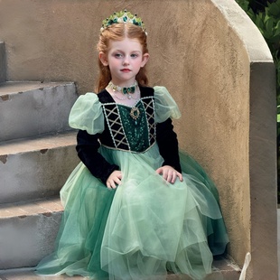 冰雪奇缘安娜公主裙女童2025新款冬季圣诞生日女孩高级感儿童礼服