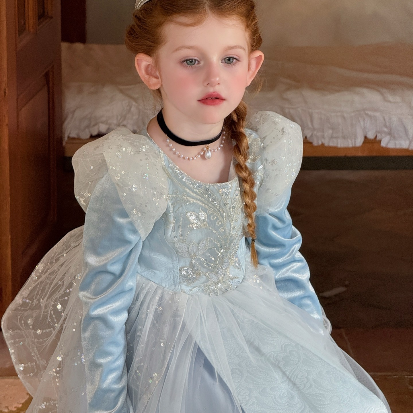 女童秋冬灰姑娘公主裙生日儿童裙