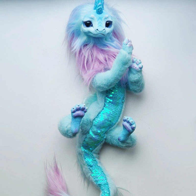 迪士尼《寻龙传说》希苏最后的龙俄罗斯艺术家手作玩偶兽偶