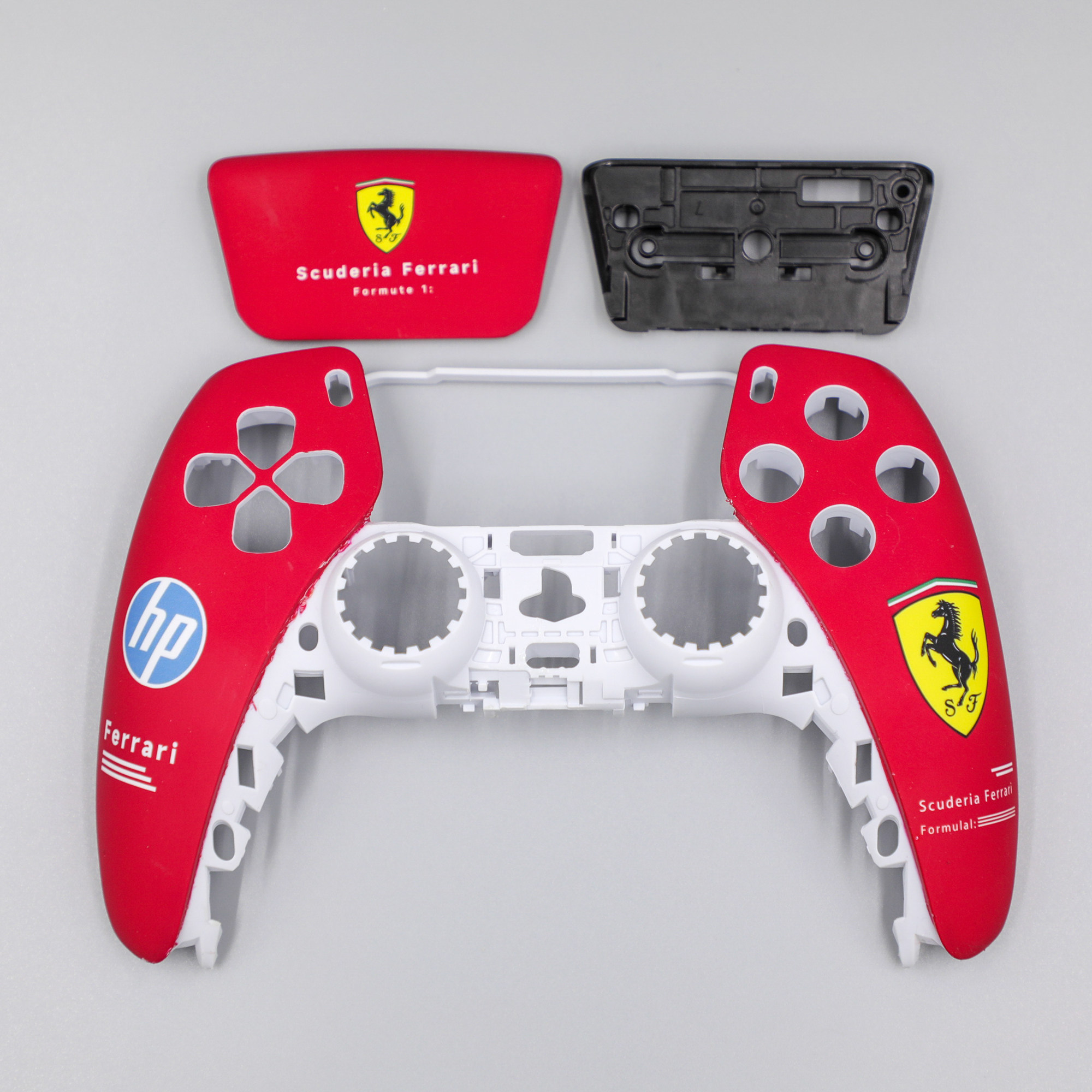 PS5手柄外壳f1法拉利主题外壳替换壳DIY改装ds5手柄面壳触摸板