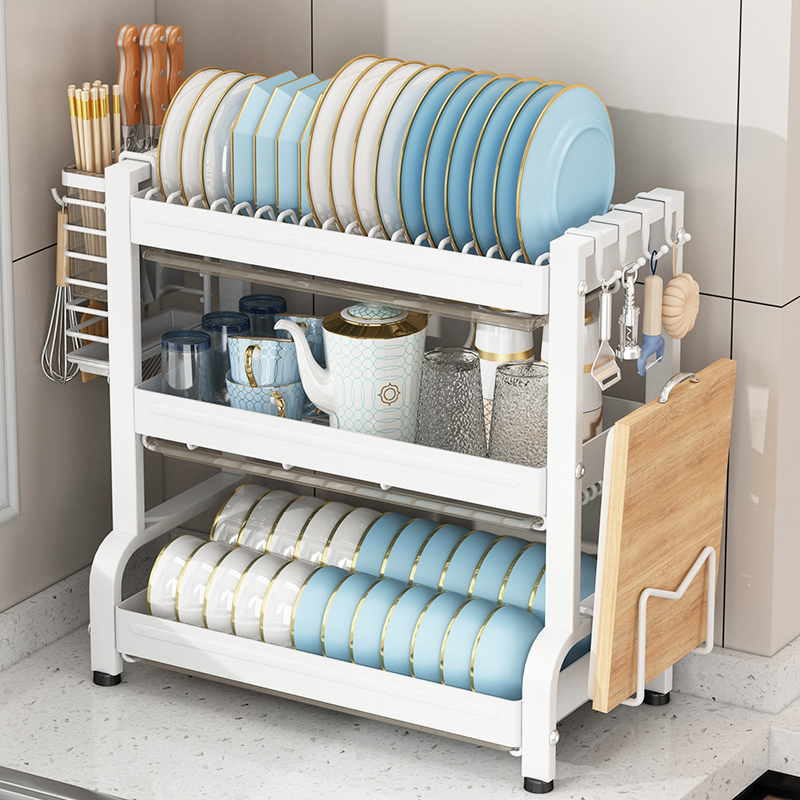 多功能厨房沥水碗碟收纳架