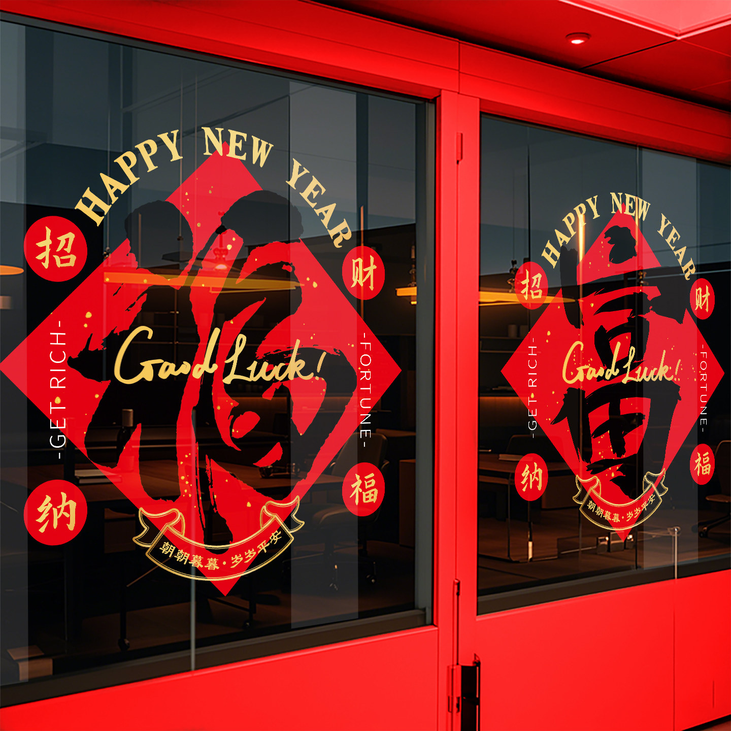 新年装饰窗花马年福字春节窗贴2026门贴静电玻璃贴纸场景布置店铺,家居饰品,软装墙贴,淘宝优惠券,粉丝福利购,淘宝优惠卷