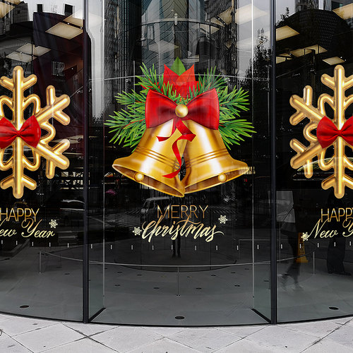 圣诞节橱窗店铺玻璃贴门贴纸装饰