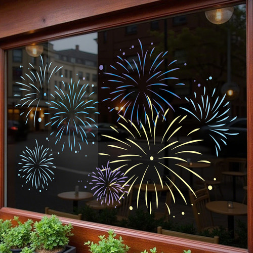 新年圣诞元旦装饰玻璃门贴纸