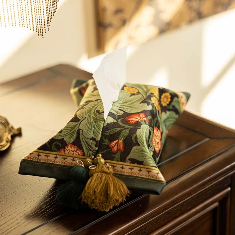 高档新中式纸巾盒布艺家用抽纸袋