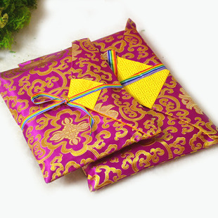 高档加厚双层经书专用袋藏式经本保护套中国风抄经本经文包织锦锻