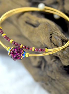 女性14K金石榴石紫水晶原创设计