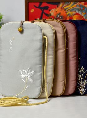 中式手机包女单肩斜挎包禅意包挂脖零钱收纳包迷你小包中国风手拿