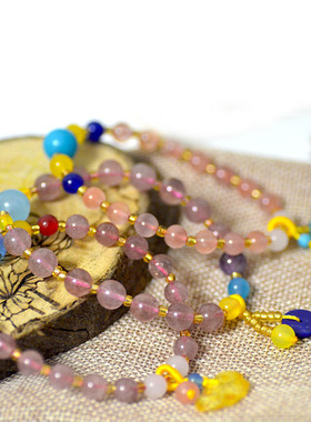 草莓晶手串招桃花手链情人节礼物