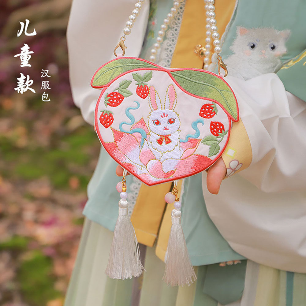 儿童汉服包包刺绣迷你零钱包小斜挎包古风小孩荷包国风小仙女布包