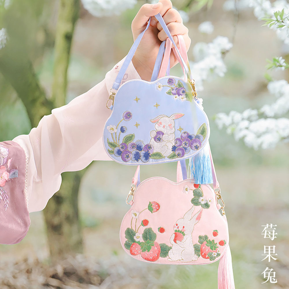 儿童女童古风包包斜挎小包小孩中国风汉服刺绣布包小荷包小仙女包