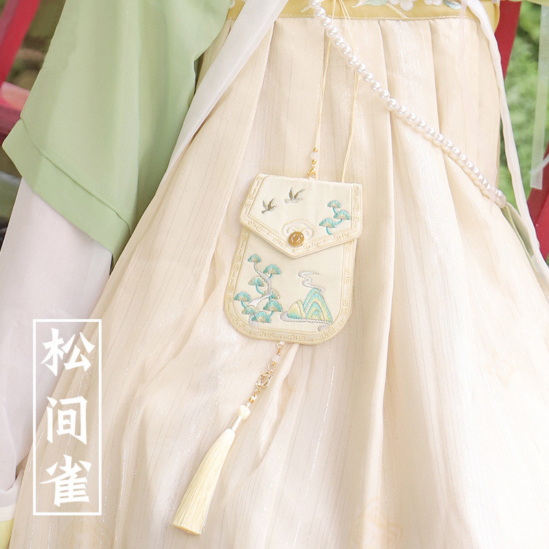 HANFU 액세서리 고대 스타일 펜던트 향 주머니 향 주머니 빈 가방 수 놓은 HANFU 지갑 중국식 휴대용 허리띠 중추절