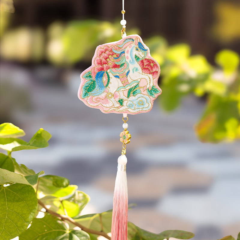 马年刺绣香囊空袋挂脖马挂件香包