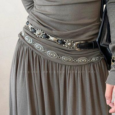 美式复古腰链女2025新款设计感腰带皮带小众高级感百搭牛仔裤配饰