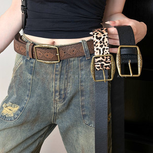 裙子皮带 美拉德气质棕色高级感牛仔裤 美式 复古y2k腰带女2025新款
