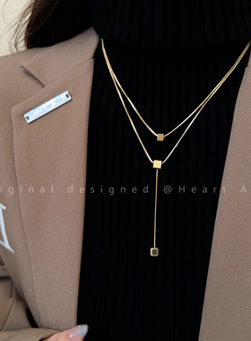 双层豆豆项链爆款锁骨链