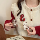 红色复古小马胸针挂件女2025秋冬新款 饰小众独特设计感别针 围巾装