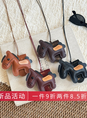 可爱酒红色小马眼镜夹项链女款小众设计感毛衣链日常百搭个性配饰