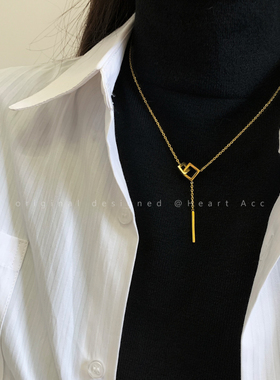 钛钢毛衣链流苏几何吊坠