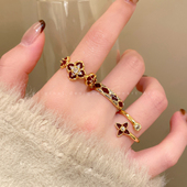 红色珐琅开口戒指女轻奢高级感小众精致食指戒超好看独特漂亮指环