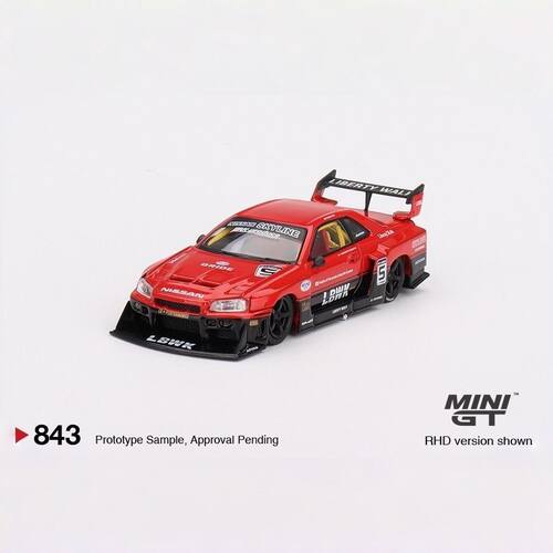 MINIGT 1:64 日产尼桑 GTR ER34 LB宽体  #843 剪影 合金车模
