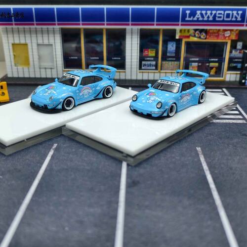 全新现货XKE车模1:64 保时捷RWB993  964 玉桂狗涂装合金汽车模型