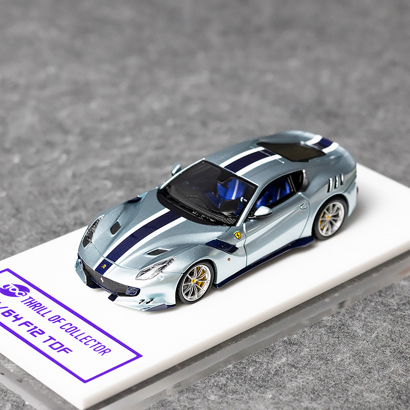富美 1:64 f12 f12tdf 澳洲限定 冰蓝树脂汽车模型收藏摆件