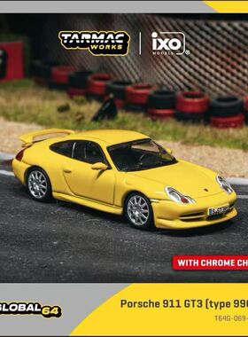 现货 TW 1:64 保时捷 Porsche 911 GT3 黄色 合金汽车模型