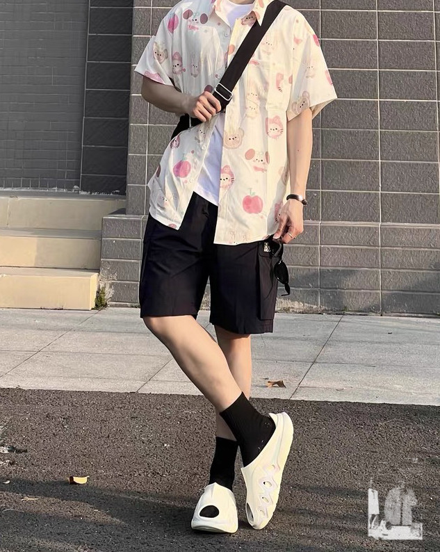 国潮街头复古多口袋工装短裤男潮休闲裤