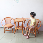 小凳子矮凳子小藤椅小餐椅乘凉家用椅小桌椅真藤椅靠背椅藤编椅子