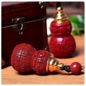 真品原矿朱砂紫金砂百福光面葫芦吊坠项链钥匙扣手机挂嘎乌盒